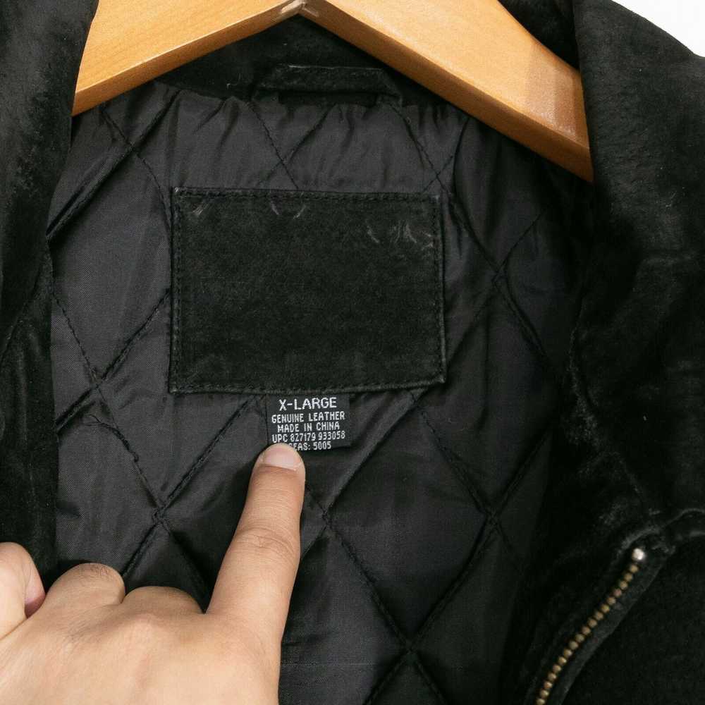 Vintage Vintage Black Suede Zip Up Jacket XL - Pa… - image 5