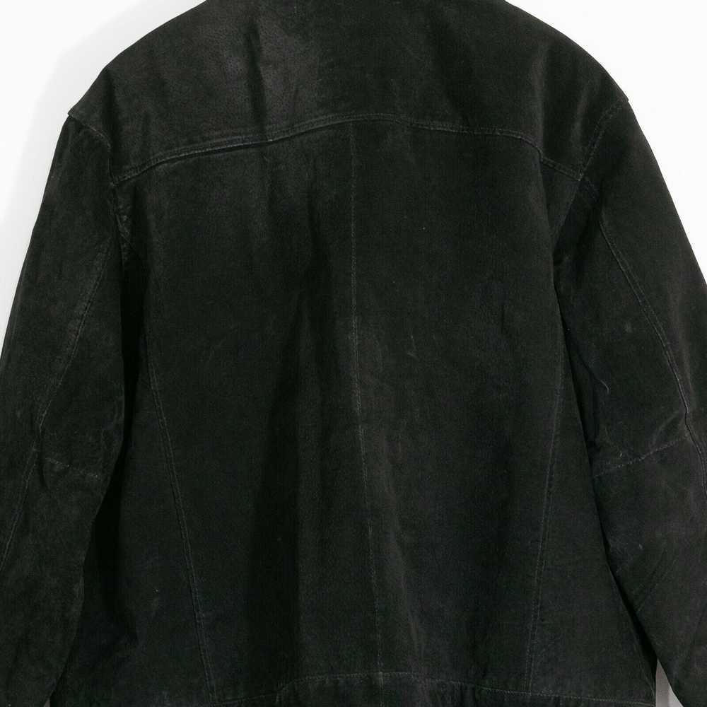 Vintage Vintage Black Suede Zip Up Jacket XL - Pa… - image 7