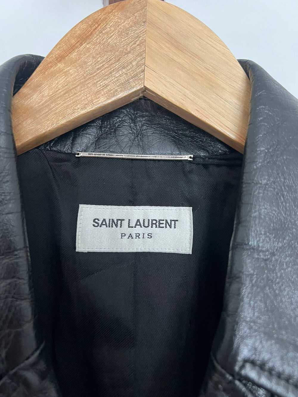 Saint Laurent Paris Leather Cargo Pocket Jacket l… - image 2