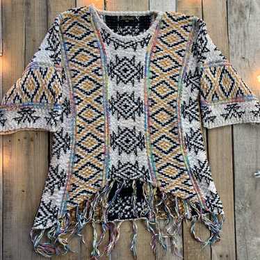 Vintage Baciano Tassel Fringe Sweater Womens Size 