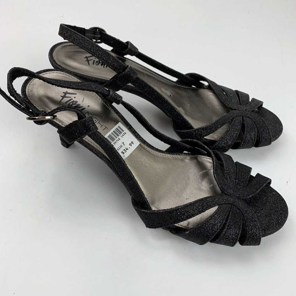 Vintage Fioni Night Glitter Heel Black Sandal Wom… - image 1