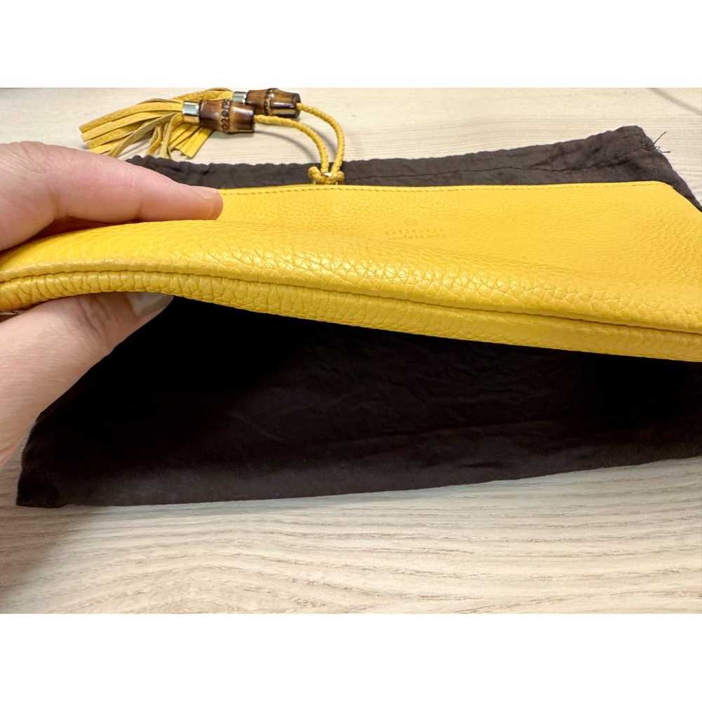 Gucci Bamboo leather clutch bag - image 7