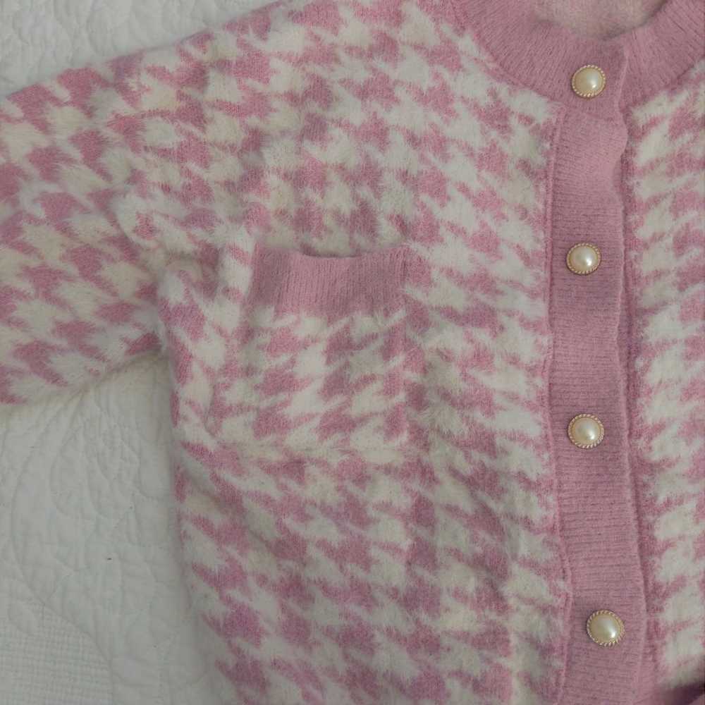 Vintage baby pink cardigan - image 2