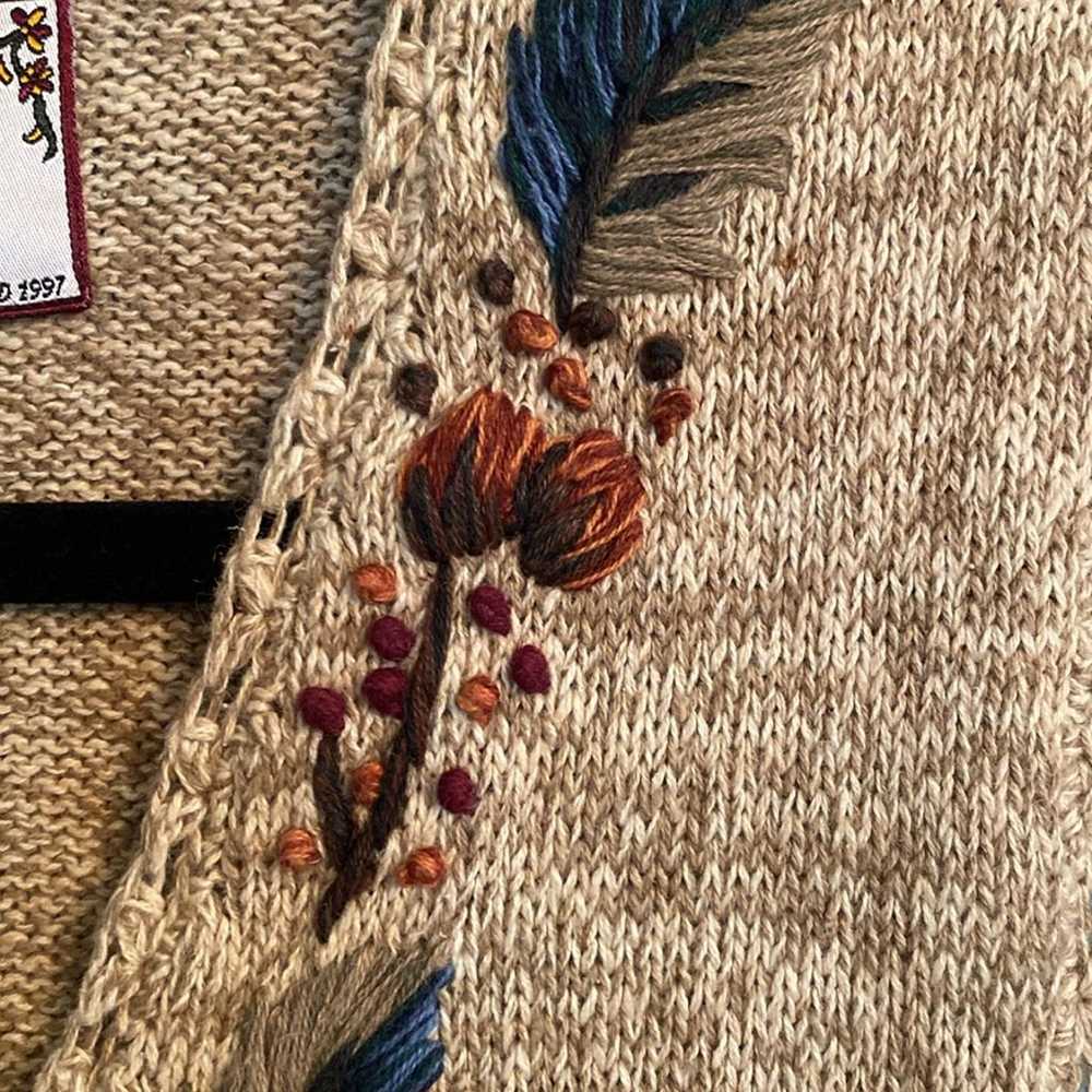 Vintage embroidered cotton blend women’s vest siz… - image 3