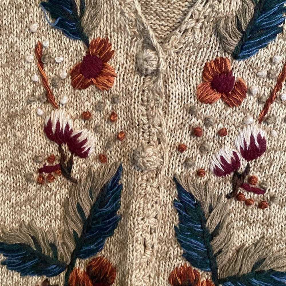 Vintage embroidered cotton blend women’s vest siz… - image 4
