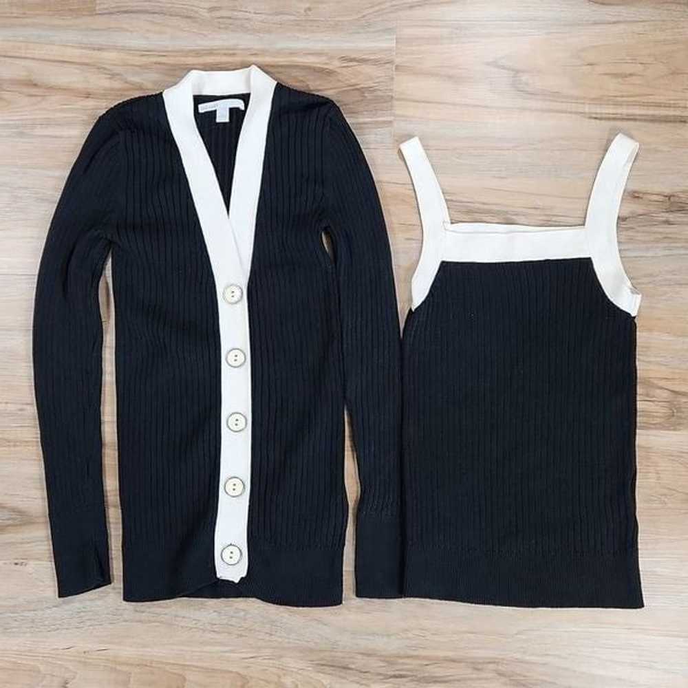 Vintage Old Navy Black & Cream Cardigan Sweater &… - image 2