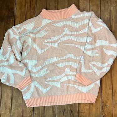Vintage 80s sweater crew neck January lurex silve… - image 1
