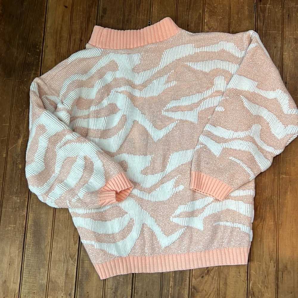 Vintage 80s sweater crew neck January lurex silve… - image 3