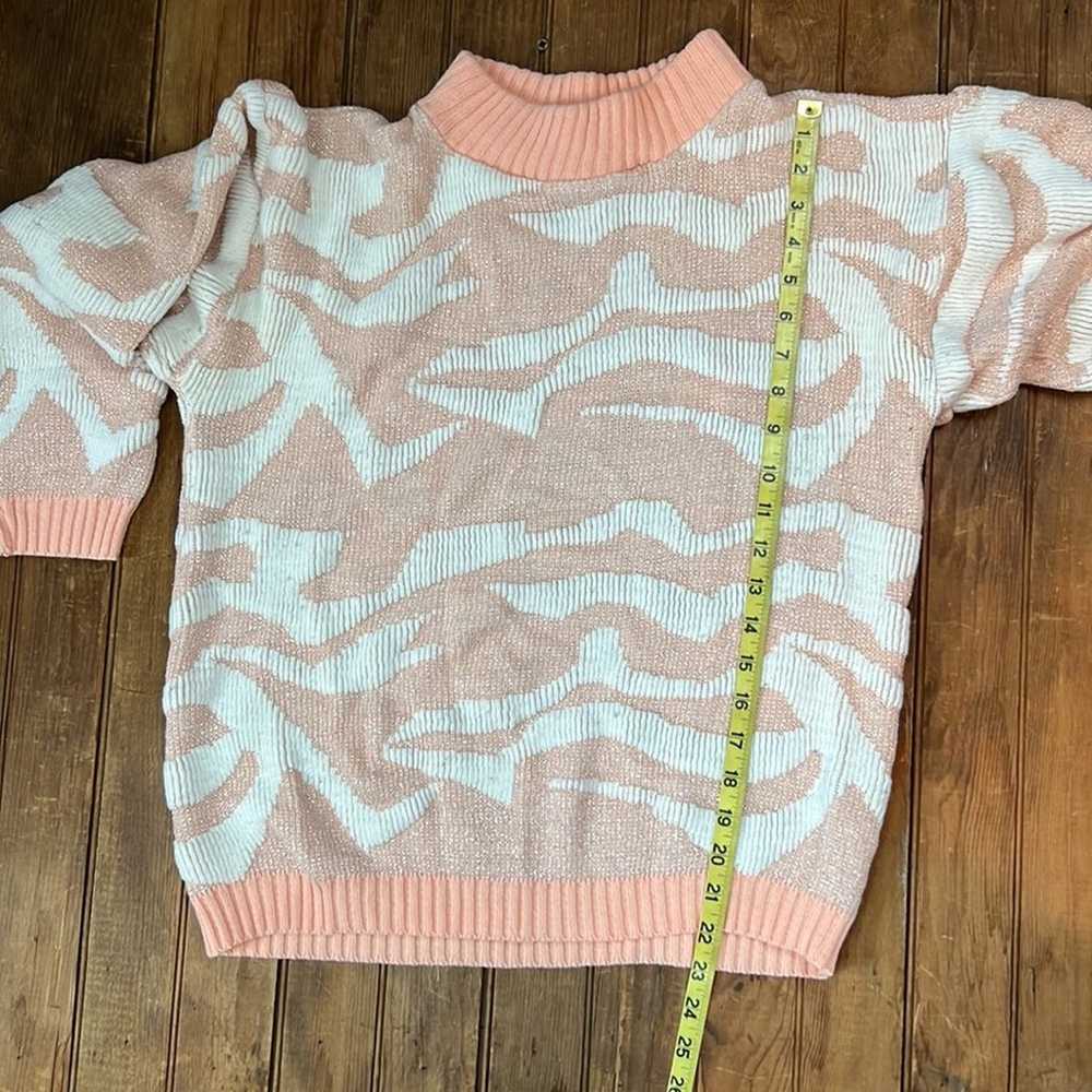 Vintage 80s sweater crew neck January lurex silve… - image 4