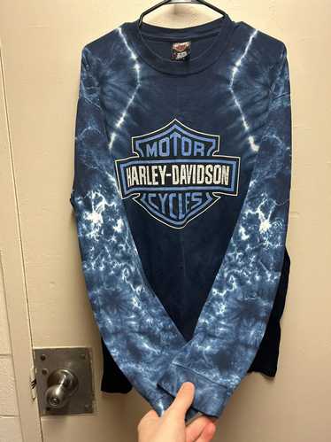 Harley Davidson × Vintage Vintage Blue Tie Dye Har