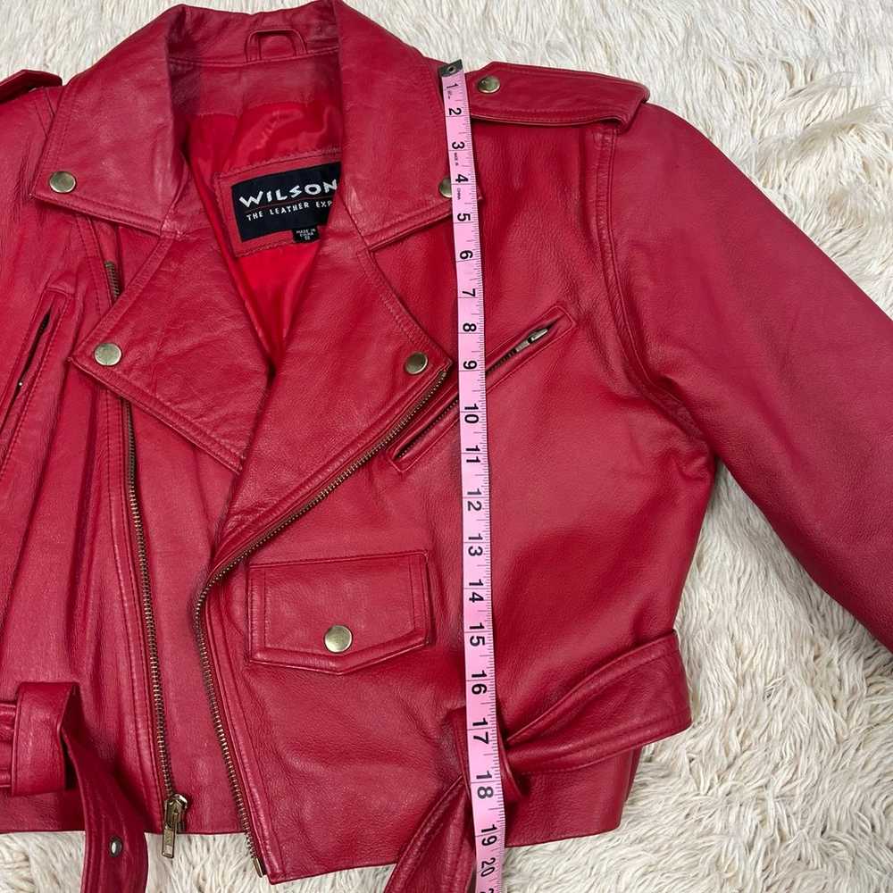 Vintage Red Wilsons Moto Leather Jacket - image 10