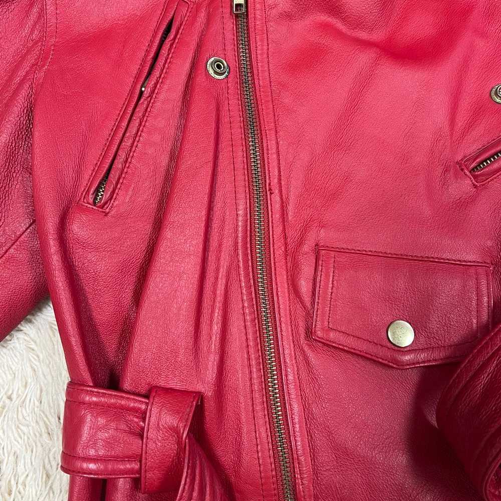 Vintage Red Wilsons Moto Leather Jacket - image 6