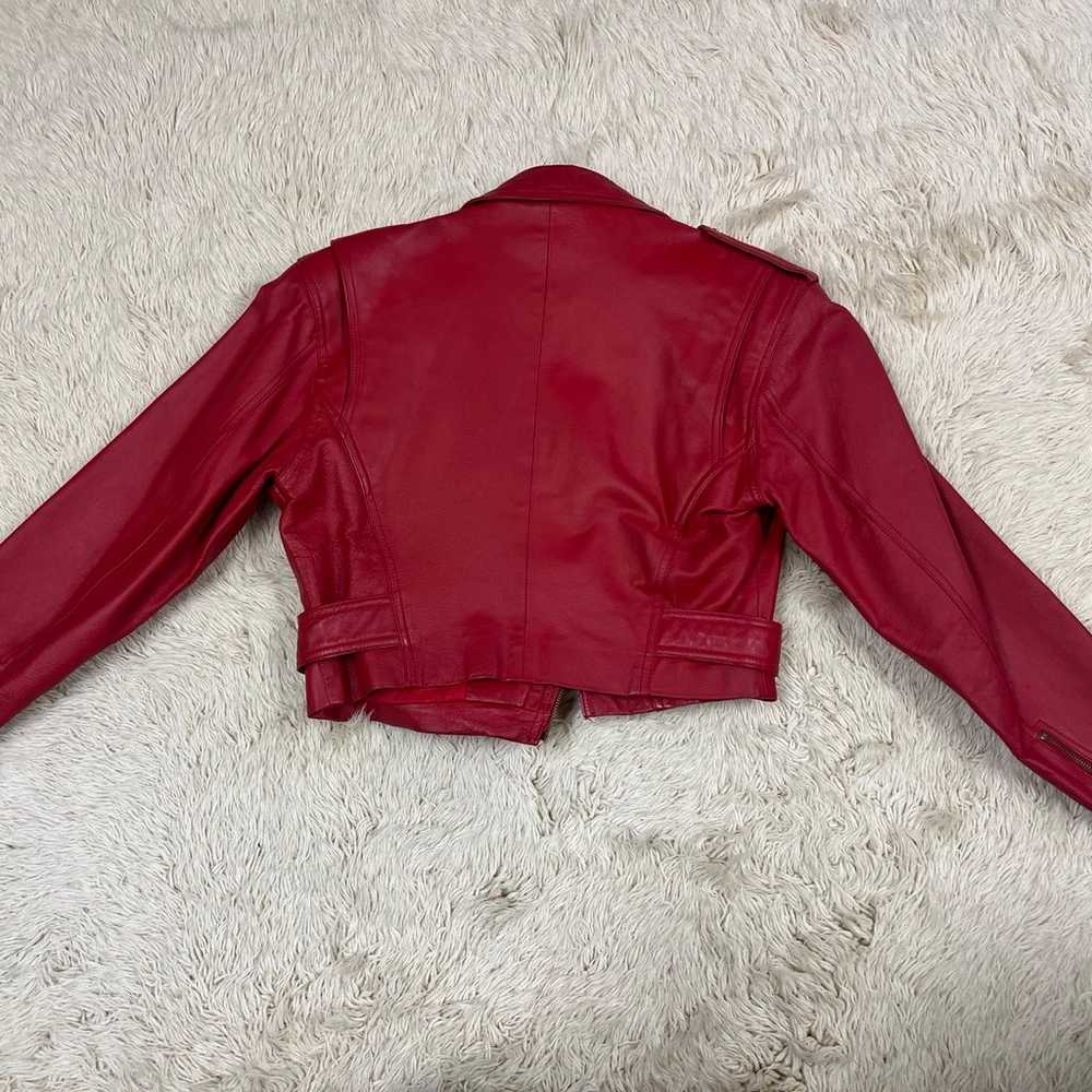 Vintage Red Wilsons Moto Leather Jacket - image 7