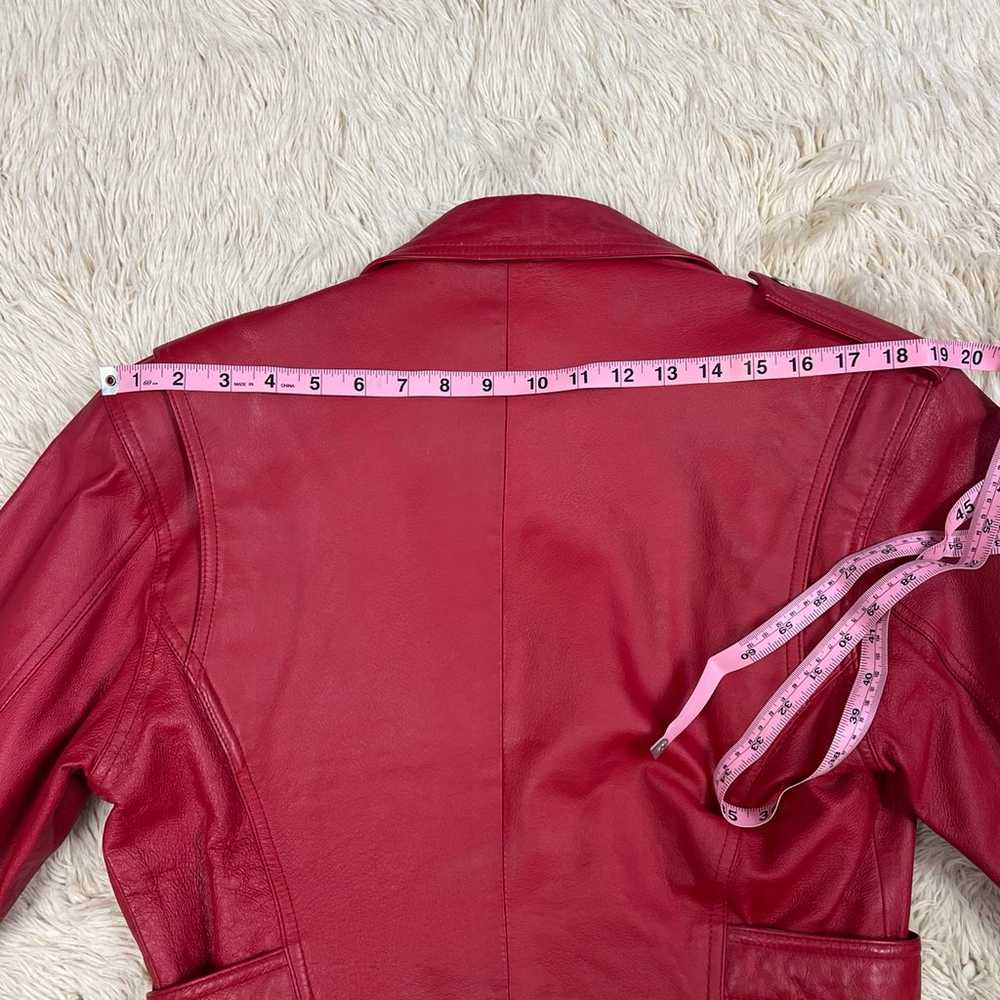 Vintage Red Wilsons Moto Leather Jacket - image 9