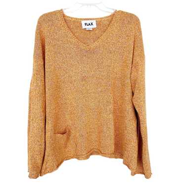 flax Flax Orange Knit Sweater Sz M/L