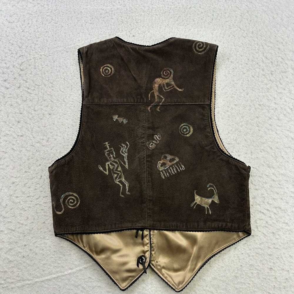 Vintage Patricia Wolf Leather Vest Womens Medium … - image 10