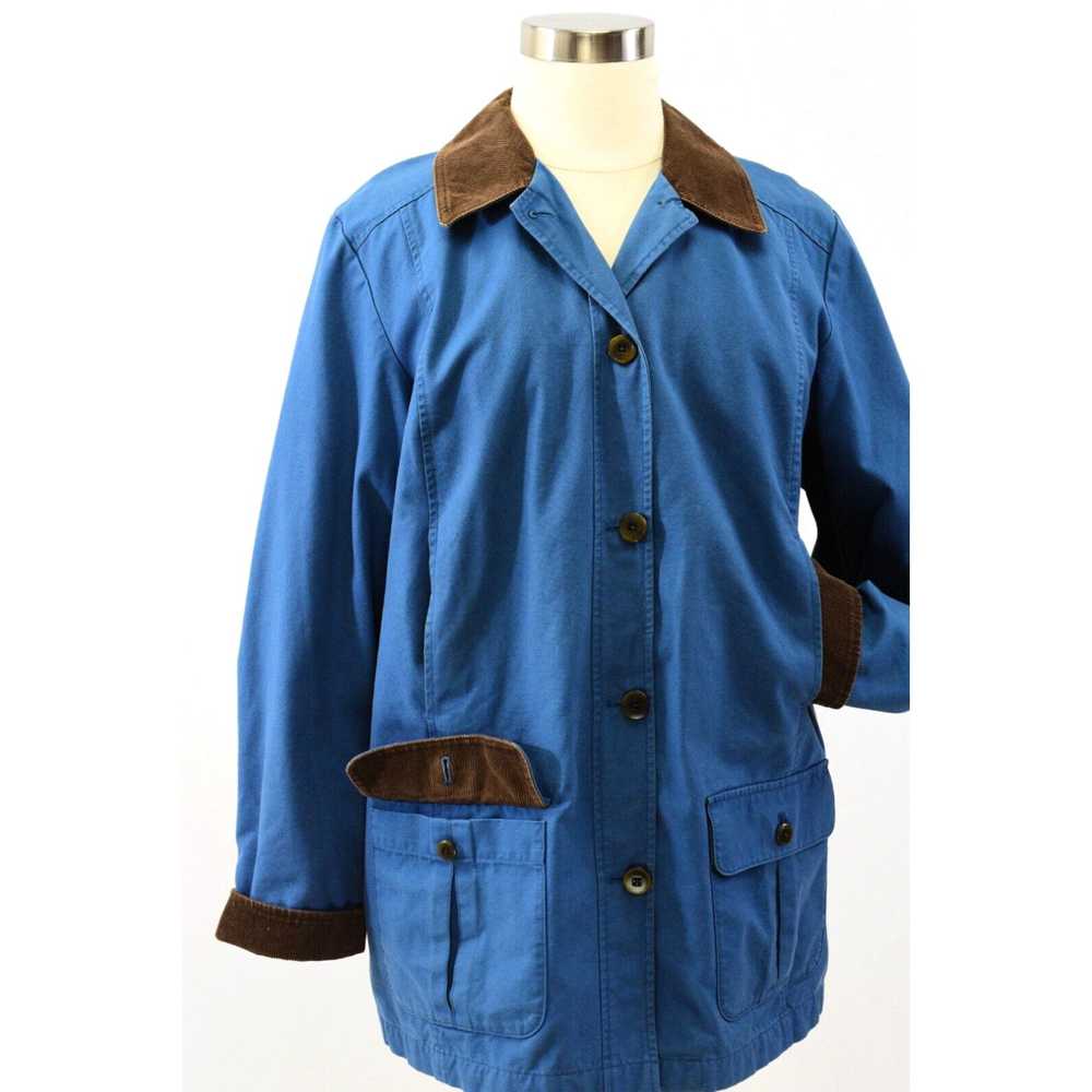Vintage Womens XL L.L. Bean Blue Chore Coat Flann… - image 2