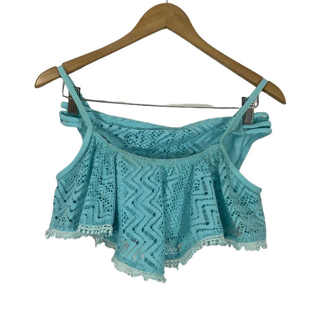 Vintage O'rageous Womens Blue Chevron Crochet 2 P… - image 1