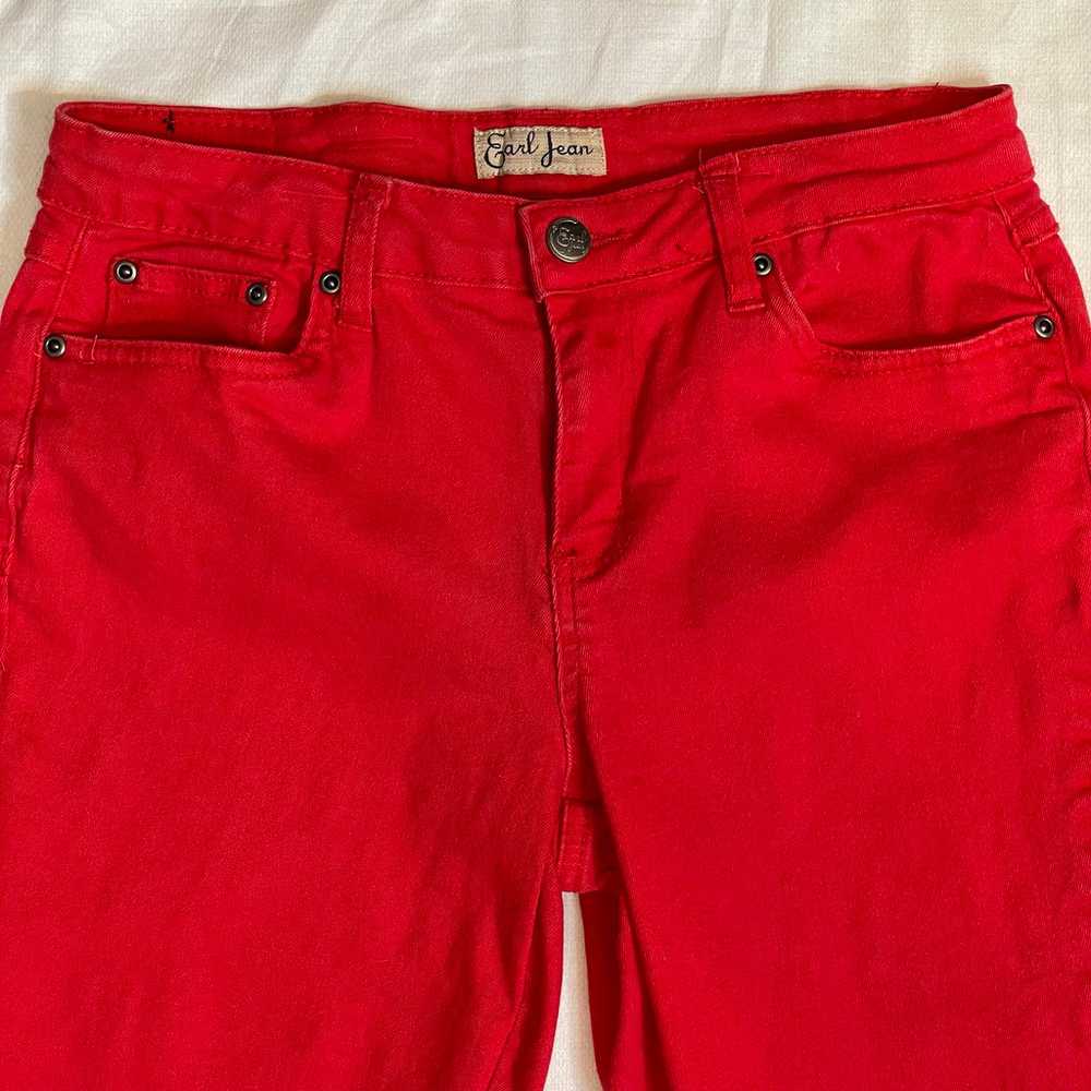 Earl Jean - Women’s Red Denim Straight Leg Jeans … - image 3