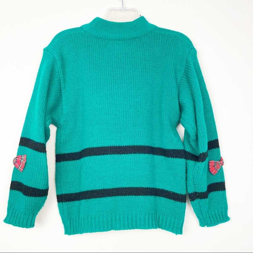 Vintage Vintage Green Scottie Dog Sweater Plaid B… - image 3