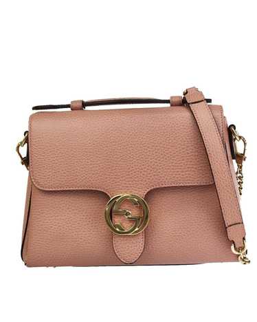 Gucci Luxury Pink Leather Shoulder Bag with Gold P