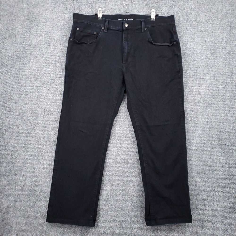 Vintage Mott and Bow Jeans Mens 38x26 Black Slim … - image 1