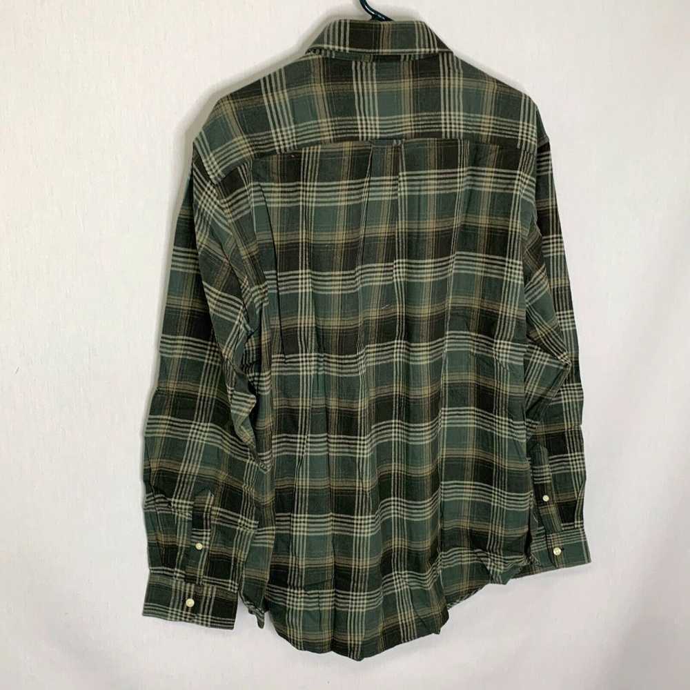 Chaps Chaps Mens Green Plaid Collared Long Sleeve… - image 2