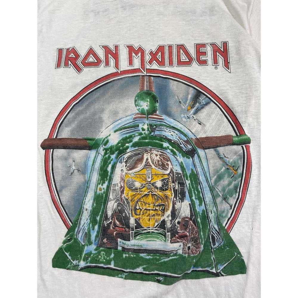 Vintage RARE 1980s Iron Maiden Aces High T Shirt … - image 4
