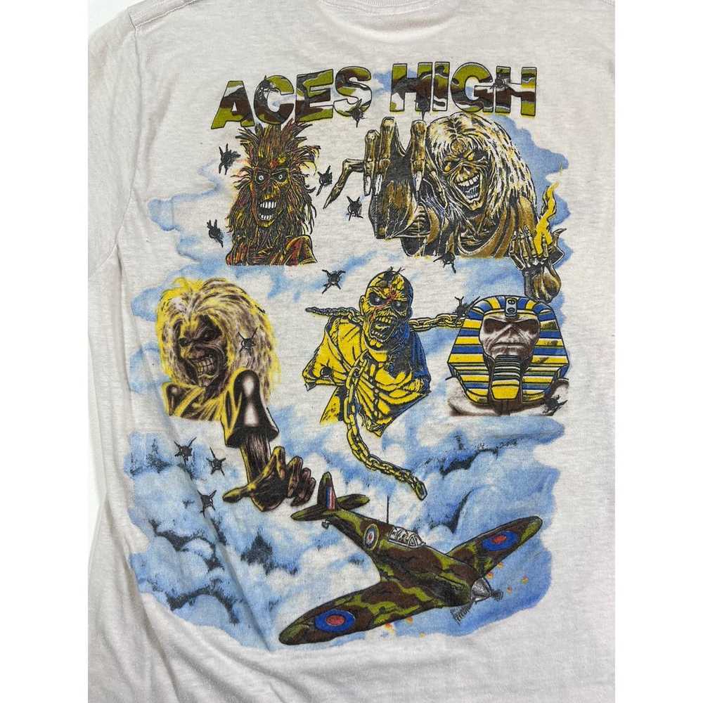 Vintage RARE 1980s Iron Maiden Aces High T Shirt … - image 7