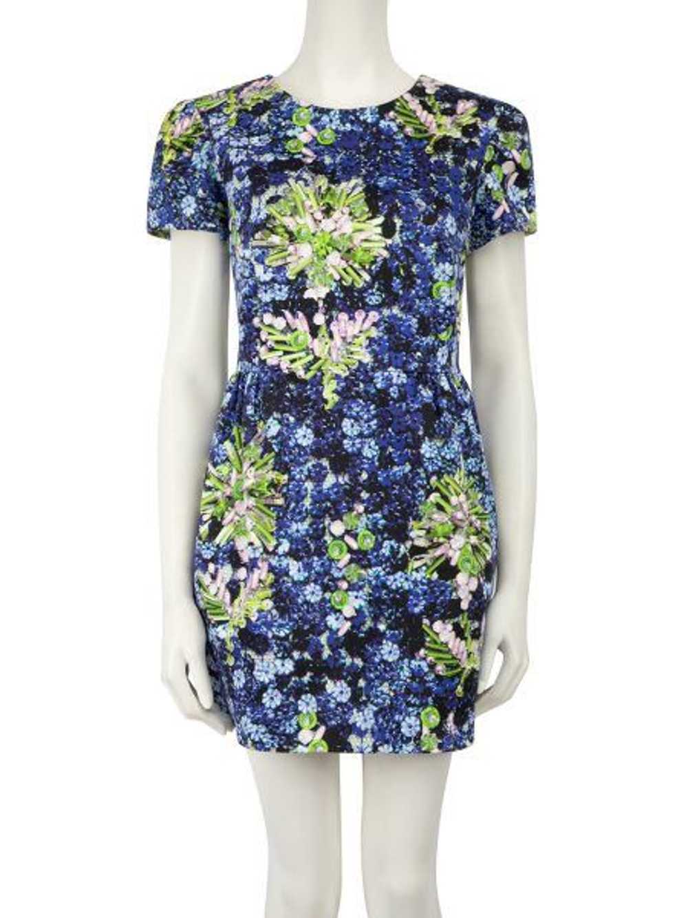 Mary Katrantzou Floral Bead Print Mini Dress - image 1