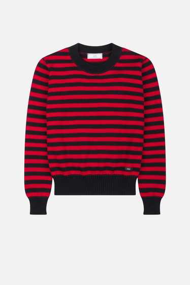 AMI Black/Red Striped Knit Sweater