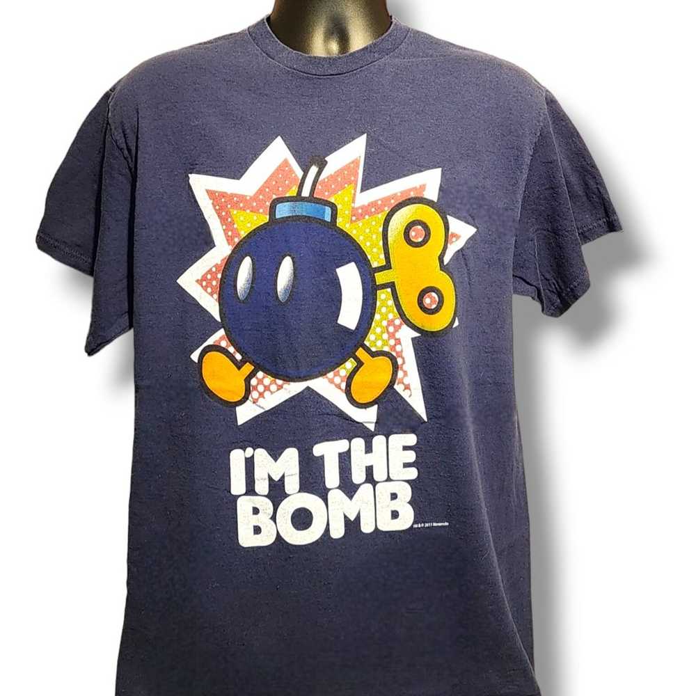 EUC Super Mario Im The Bomb Graphic Print T-Shirt… - image 1