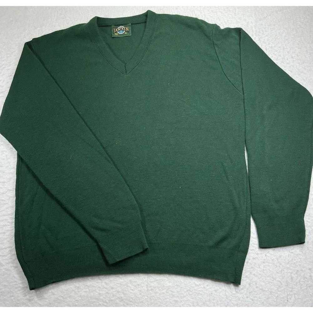 Jantzen Vintage Jantzen XL Green V Neck Pullover … - image 1
