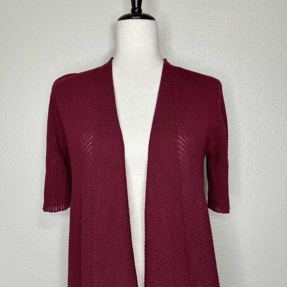 Eileen Fisher Eileen Fisher 100% Wool Burgundy Op… - image 2