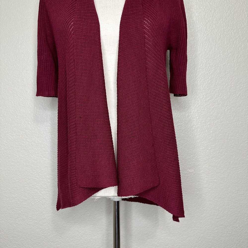 Eileen Fisher Eileen Fisher 100% Wool Burgundy Op… - image 3