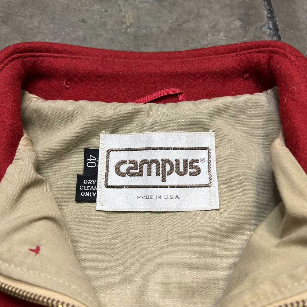 Made In Usa × Vintage Vintage 70s Campus Wool Zip… - image 6