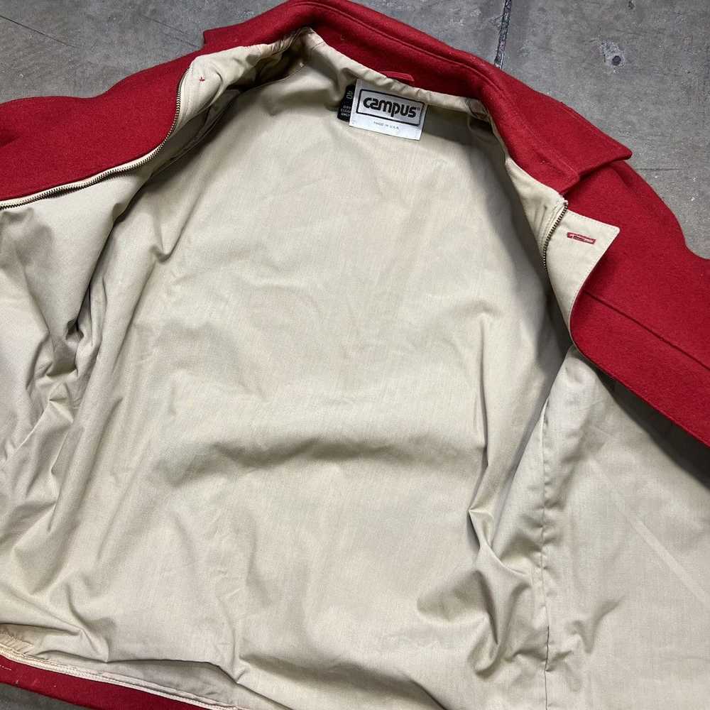 Made In Usa × Vintage Vintage 70s Campus Wool Zip… - image 7