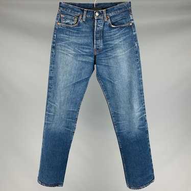 Levi's Blue Cotton Straight Five Pockets Jeans - image 1