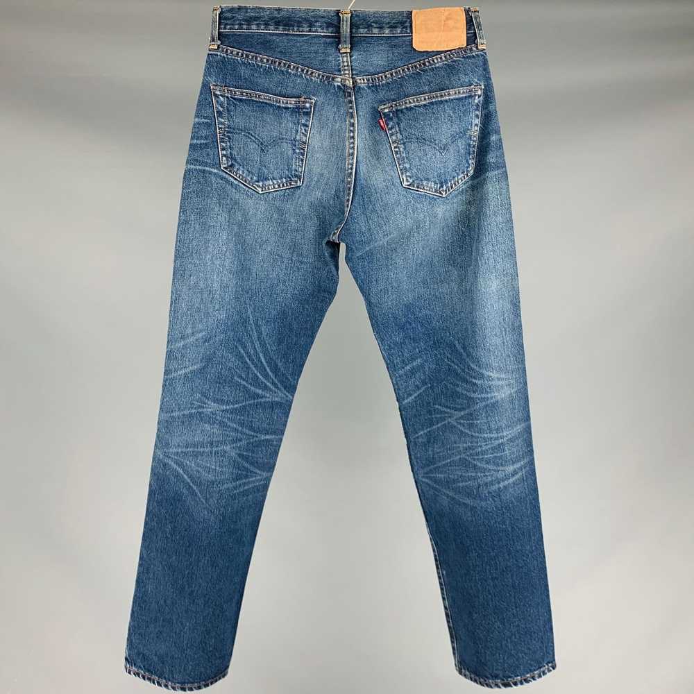 Levi's Blue Cotton Straight Five Pockets Jeans - image 2
