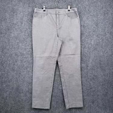 Vintage Chicos Jeans Womens 12 Gray Striped So Sli