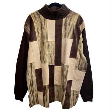 Vintage Koman Sweater Corduroy Faux Suede XL (M)