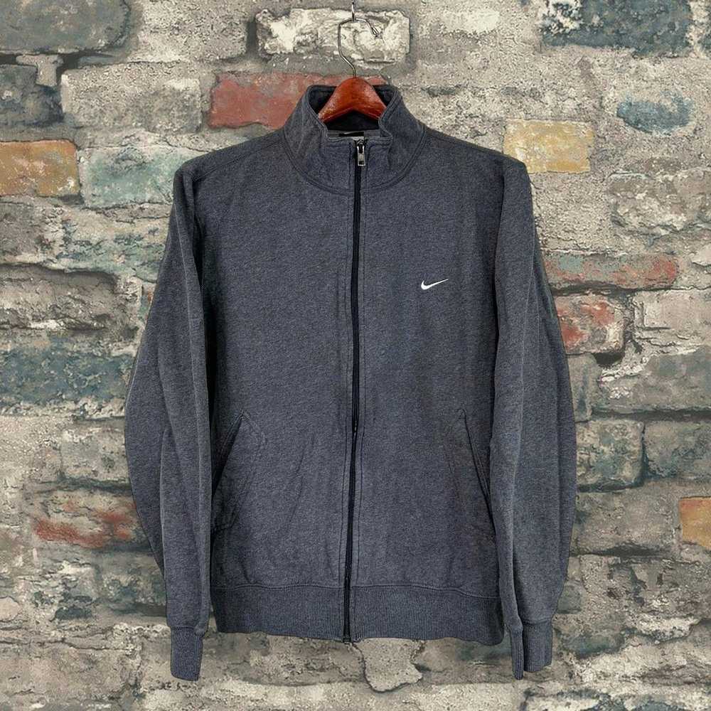 Nike Jacket Dark Grey Cotton White Swoosh Full Zip - image 1