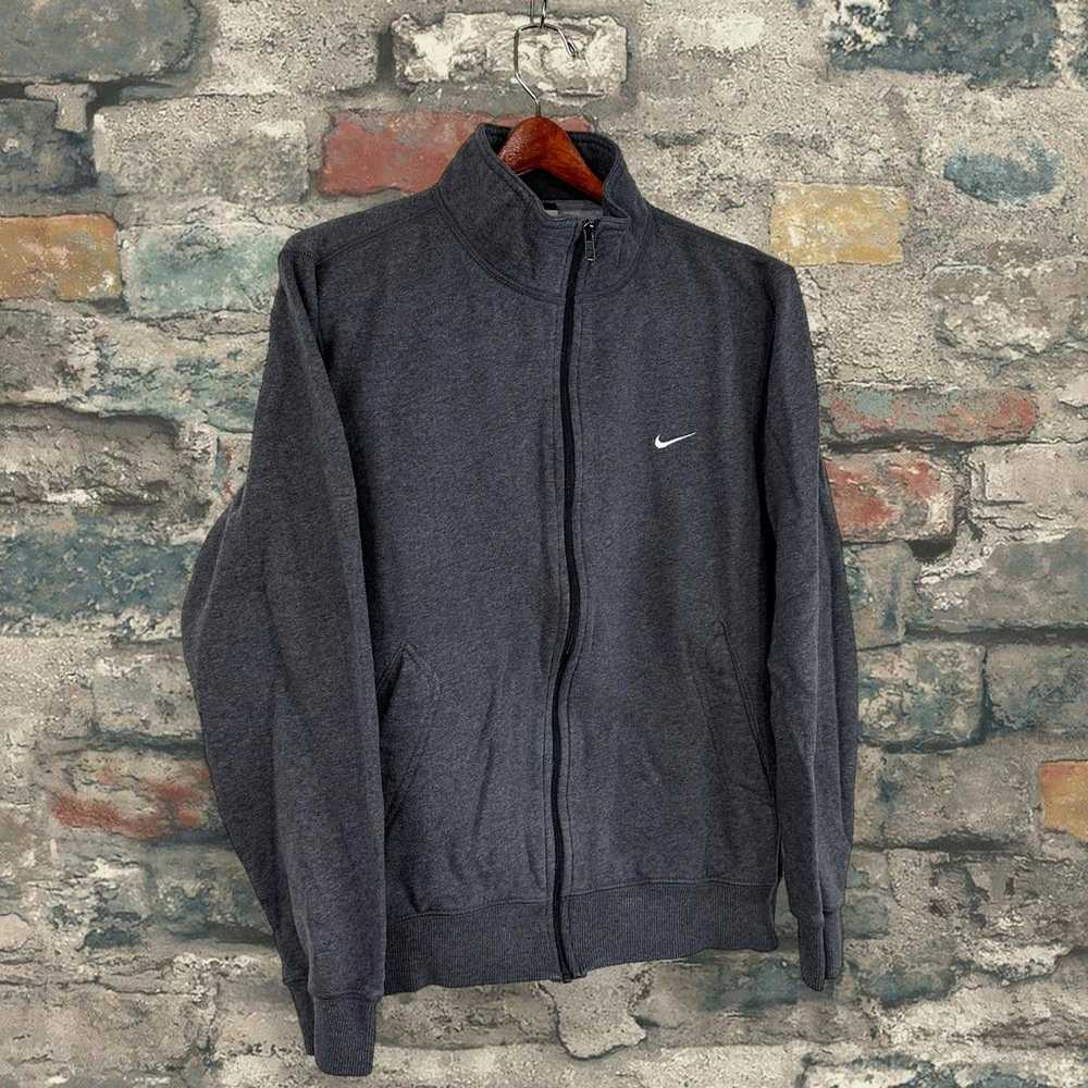 Nike Jacket Dark Grey Cotton White Swoosh Full Zip - image 3