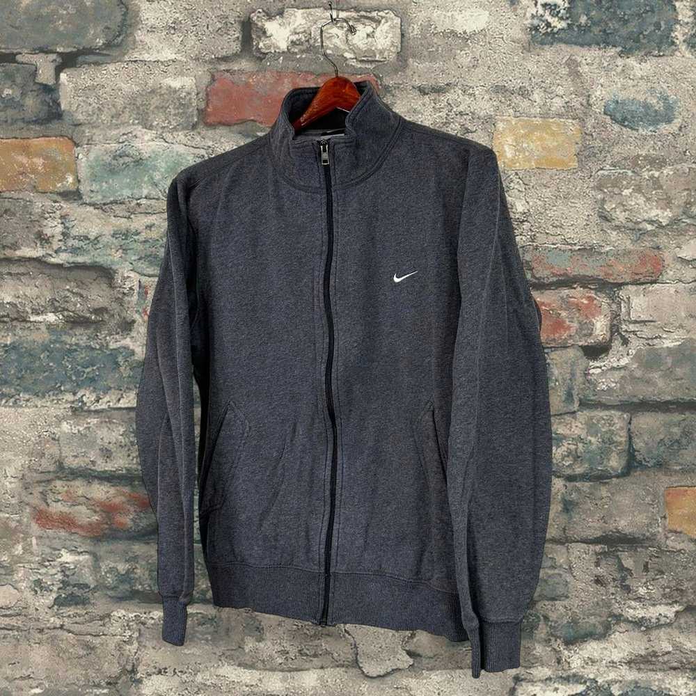 Nike Jacket Dark Grey Cotton White Swoosh Full Zip - image 4
