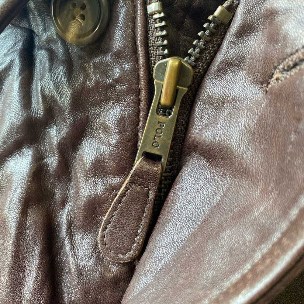 Vintage 90s Polo Ralph Lauren Genuine Leather Bro… - image 6