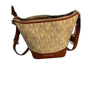 Michael Kors White Brown Crossbody Bag Like New - image 1