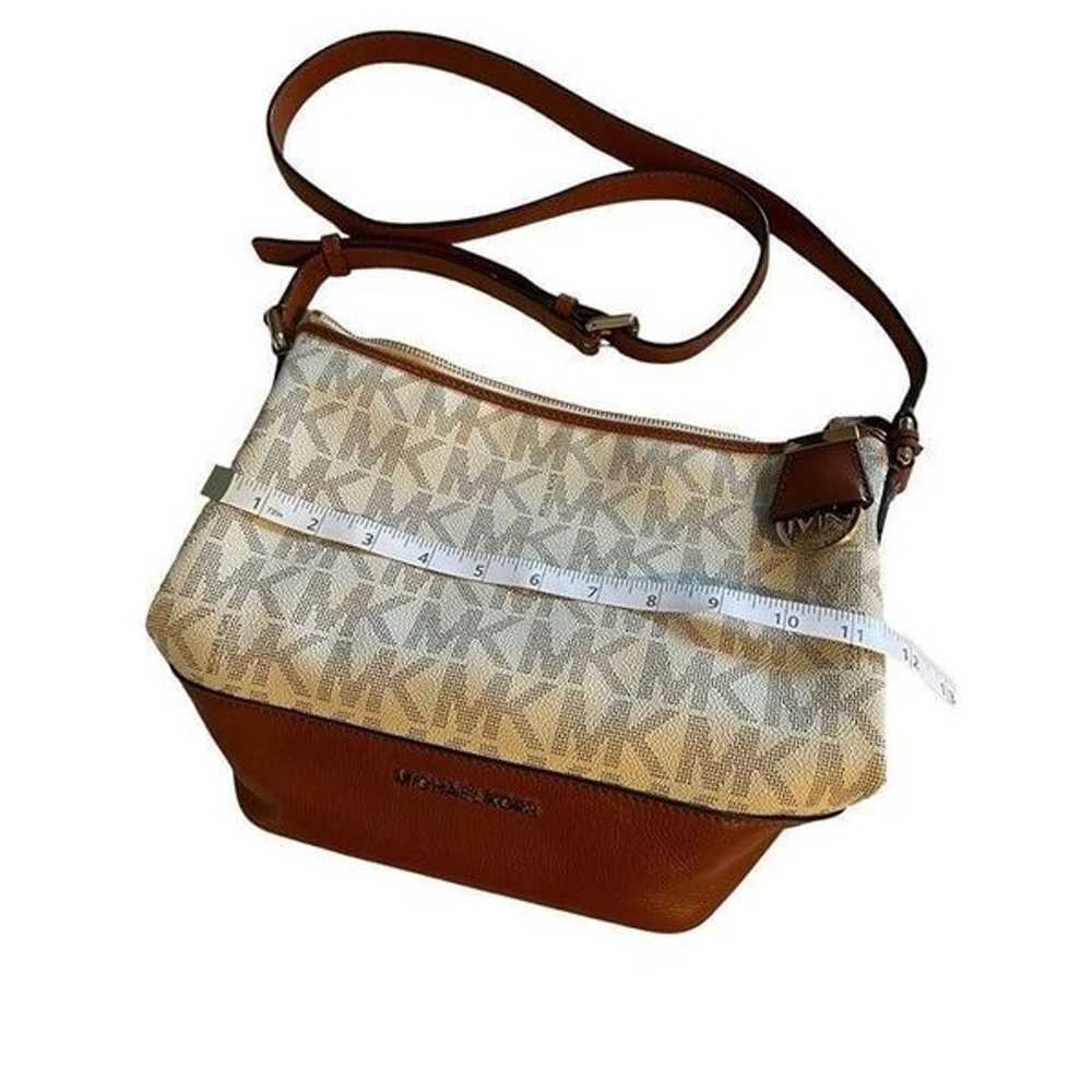 Michael Kors White Brown Crossbody Bag Like New - image 2