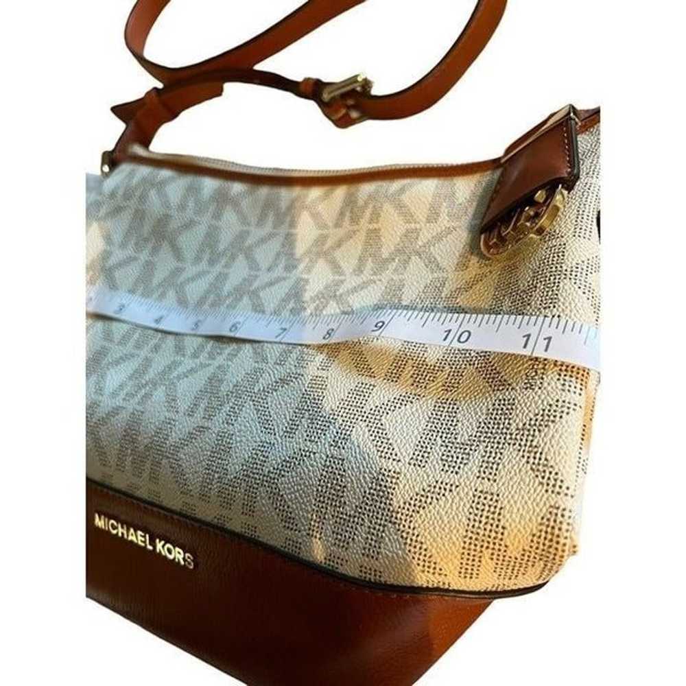 Michael Kors White Brown Crossbody Bag Like New - image 3