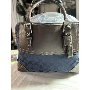 COACH Navy Blue /Brown Purse Handbag Vintage