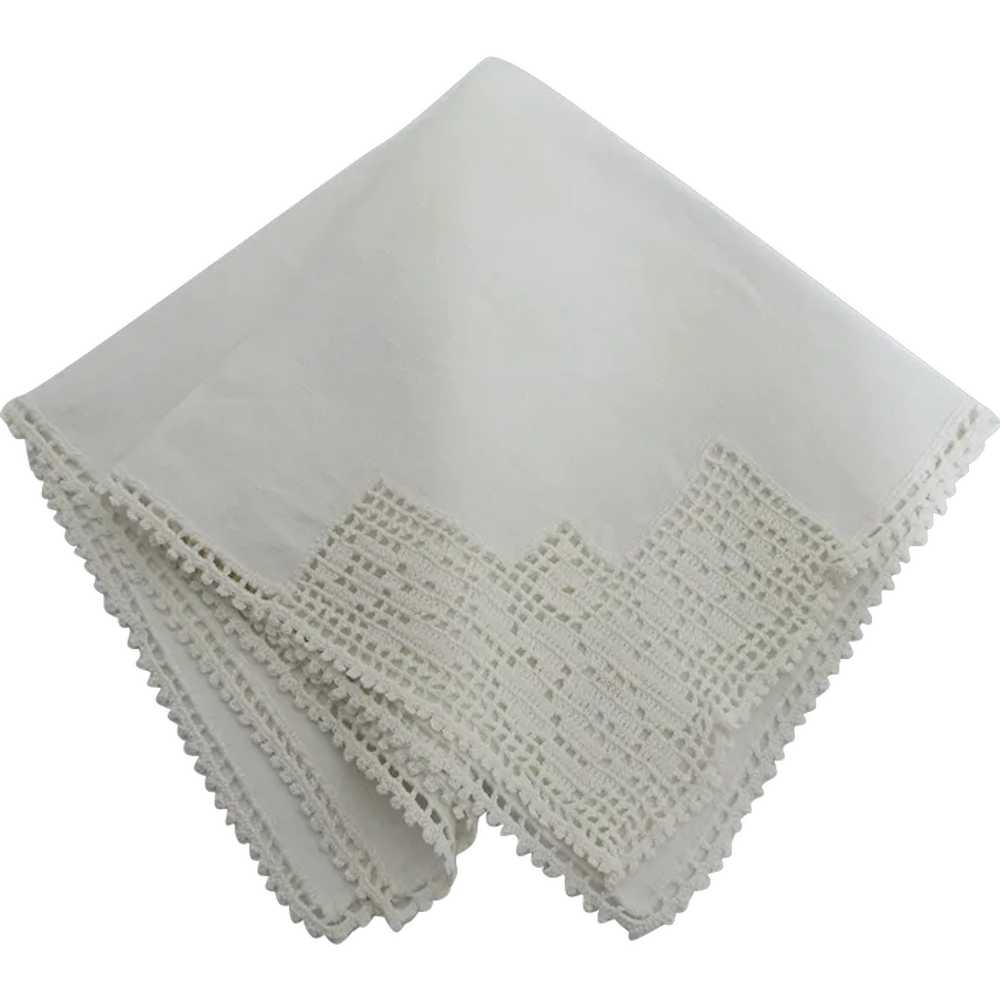 Wedding Hanky Off White Linen Hankie - image 1